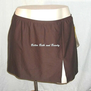 A Shore Fit‎ Plus Size Swim Suit Skirt 24W Brown